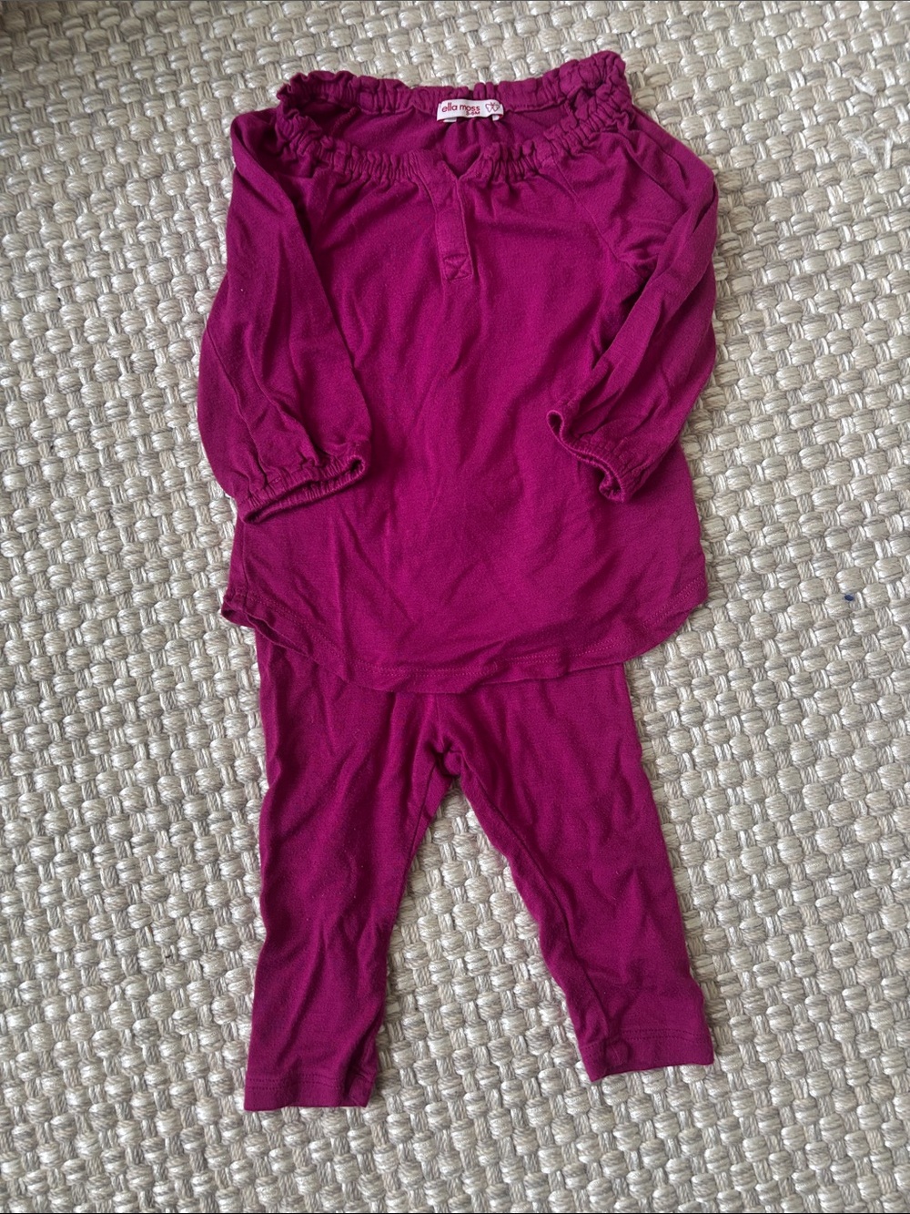Girls Two-Piece Berry Top & Leggings Set
